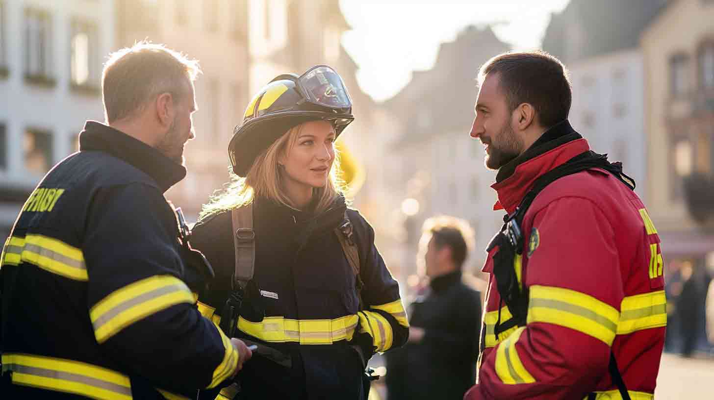 zwei_feuerwehrleute_und_ein_sanitaeter_reden_miteinander