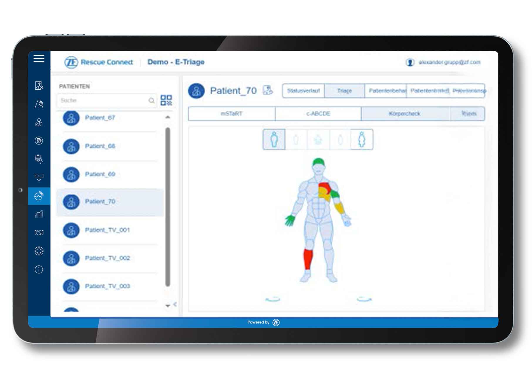 Tablet Screen e-Triage
